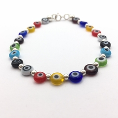 Pulsera Ojos Turcos Multicolor Plana SAOM02 - tienda en línea