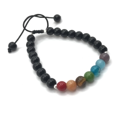 Pulsera Negra Chakra SAML01 - Silveralia925 by 1925
