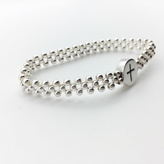 Pulsera tejida Round Black Cross en internet