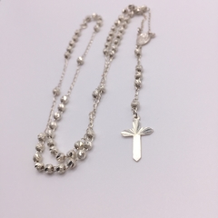 Rosario Collar Diamond Cut Chico Plata .925 SAMA07 - tienda en línea