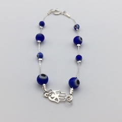 Pulsera Mano de Fátima y ojos turcos SALX05