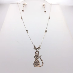 Set Gato con cristales colgando SALX15 - Silveralia925 by 1925