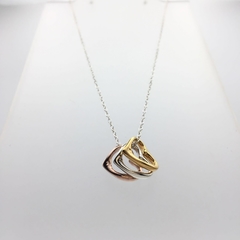 Collar Corazones Tres Tonos Plata .925 - comprar en línea