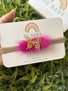 FAIXA DE BEBE BORBOLETA COM PELINHO PINK