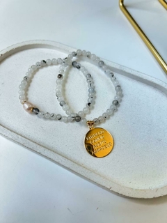 PULSEIRA DUPLA COM PEDRAS NATURAIS SEMI JÓIA - comprar online