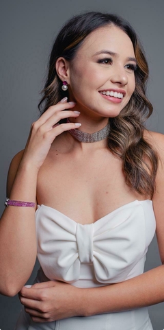 CHOCKER CRAVEJADA FOLHEADA A PRATA - comprar online