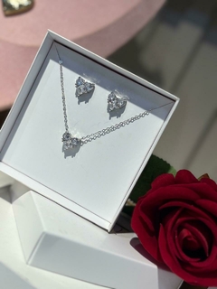 Conjunto coração zircônia semi jóia - AMORA ACESSÓRIOS