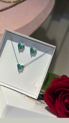 Conjunto coração zircônia semi jóia na internet