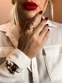 Bracelete coração martelado semi jóia - comprar online
