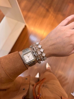 Pulseira inspiração Tiffy folheada a prata - AMORA ACESSÓRIOS