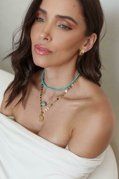 Chocker pedra azuis semi jóia - comprar online