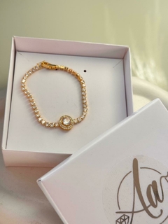 pulseira zircônias folheado - AMORA ACESSÓRIOS