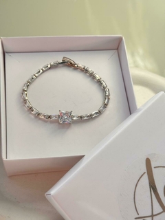 Pulseira zircônias folheado - comprar online