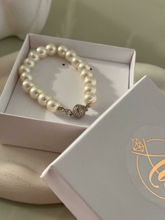 pulseira pérolas feicho imã semi jóia