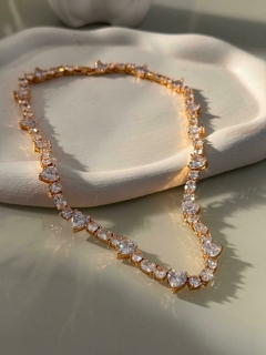 Colar Riviera coração zircônia semi jóia - comprar online