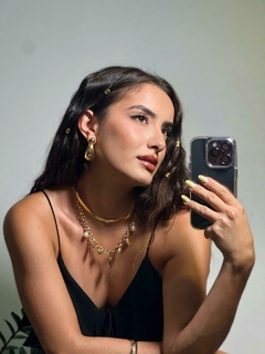 argola 2 em 1 semi jóia banhada a ouro - comprar online