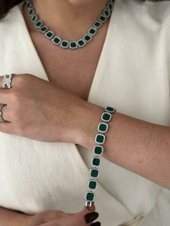 pulseira inspiração cravejada folheada