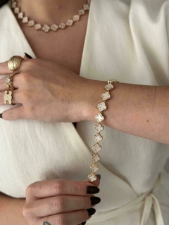 pulseira inspiração cravejada folheada - comprar online