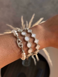 pulseira inspiração cravejada folheada - comprar online
