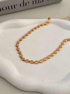 chocker coração folheado a ouro - comprar online