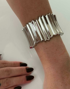 bracelete franzido folheado - AMORA ACESSÓRIOS
