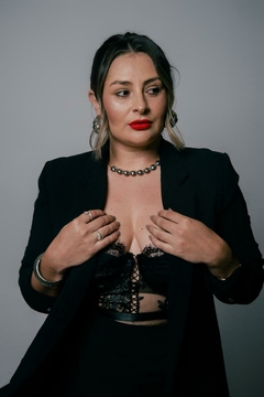 Chocker esferas folheada a prata
