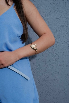 Bracelete coração martelado semi jóia - AMORA ACESSÓRIOS