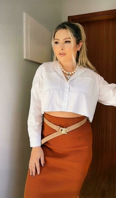 Cinto inspiração Celine nude 100%couro - comprar online