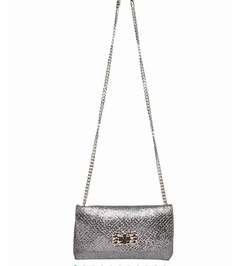 clutch metalizada chumbo - AMORA ACESSÓRIOS