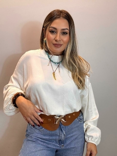 Cinto elástico grosso marrom - AMORA ACESSÓRIOS