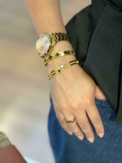 Bracelete inspiração trevo aço inoxidável - AMORA ACESSÓRIOS