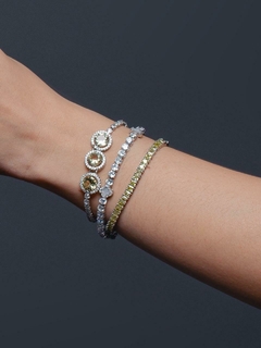 Pulseira cravejada 3 pontos semi jóia - comprar online