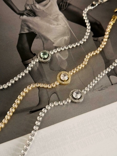 pulseira zircônias folheado - comprar online