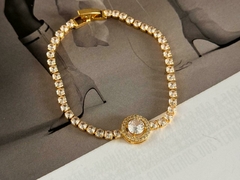 pulseira zircônias folheado - loja online