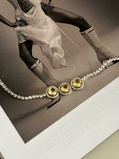 Pulseira cravejada 3 pontos semi jóia na internet