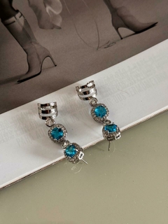 brinco earcuff pedras azuis semi jóia - comprar online