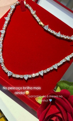 Colar Riviera coração zircônia semi jóia na internet