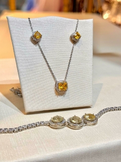 Conjunto semi jóia banhada a prata - loja online