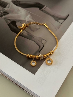pulseira pingentes aço inoxidável - comprar online