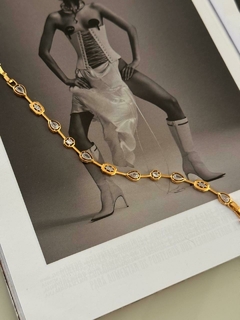 Pulseira gota e quadrado semi jóia banhada a ouro - comprar online