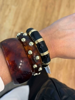 Bracelete Resina detalhe dourado - comprar online