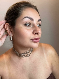 brinco gota folheado a prata - AMORA ACESSÓRIOS