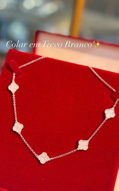 chocker trevos madrepérola prata 925 - comprar online