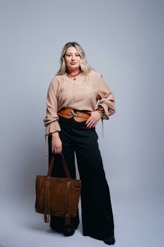 Bolsa saco camurça 100%couro - comprar online