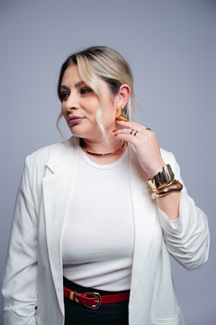 Bracelete franzido semi jóia - AMORA ACESSÓRIOS