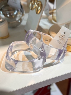 bracelete acrilico transparente quadrado - AMORA ACESSÓRIOS