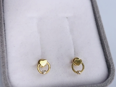 Brinco de Coração em Ouro 18k e Diamante - Jolig | Joias de alta qualidade em ouro 18k, prata e pedras preciosas desde 1991