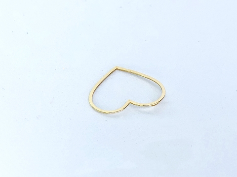 Pingente de Coração Vazado em Ouro 18k