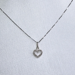 Pingente de Coração em Ouro Branco e Diamante - Jolig | Joias de alta qualidade em ouro 18k, prata e pedras preciosas desde 1991