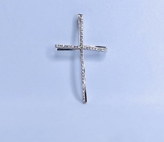 Imagem do Pingente de Cruz em Ouro Branco e Diamantes